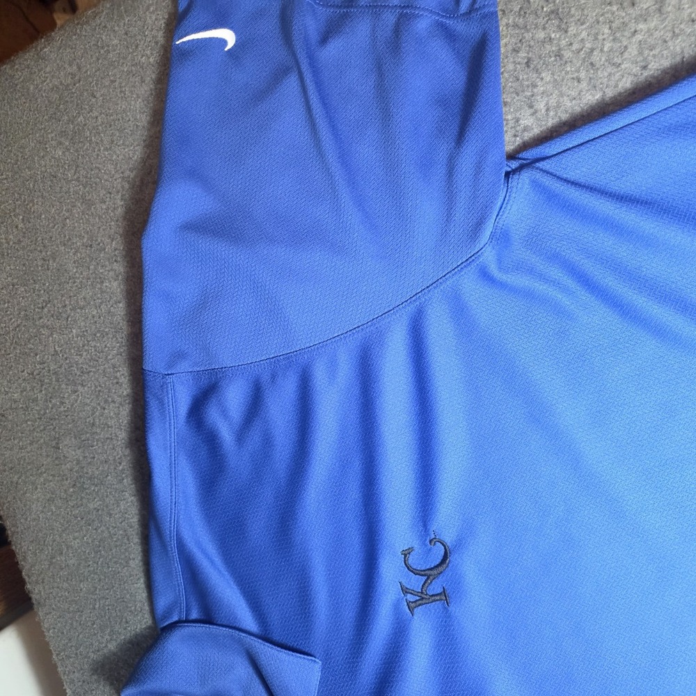 Nike Golf Dri Fit Kc Royals Blue Polo Shirt Large D2 - Picture 2 of 6